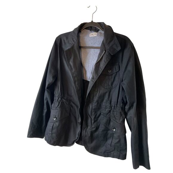 Zara Man Men's Small Black Cotton Jacket‎ Red Contrast Stitching Size EUR 36 - Picture 12 of 12